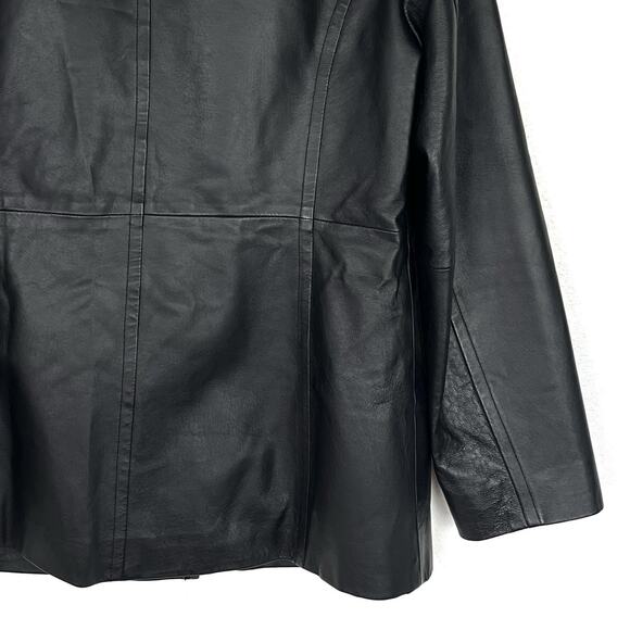 Vintage 90s Worthington Women’s Leather Jacket Blazer Career Classic Black Sz M - Picture 6 of 10